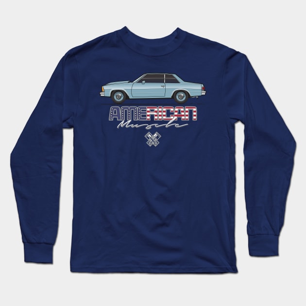 Ligh Blue American Muscle Long Sleeve T-Shirt by JRCustoms44